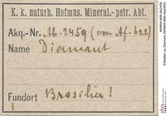 Etiketten zu Diamant (NHMW-MIN-Ab2459)